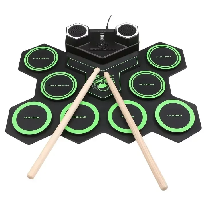 

Manufacturer hand rolled electronic drum silicone foldable portable professional entry-level jazz drum instrument