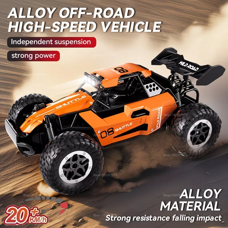 2026 Remote Control Car RC Cars 1:16 All Terrain Truck LED Lights Outdoor 2WD Off Road 2.4GHz High Speed 20Km/h Toy Gift Kid