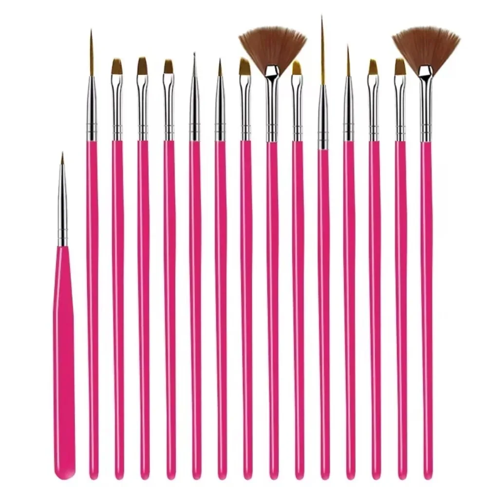 15Pcs Nail art Pinsel Set Professionelle Nagel Liefert Für UV Gel Zeichnung Punktierung Maniküre Nail art Design Werkzeug Make-Up zubehör