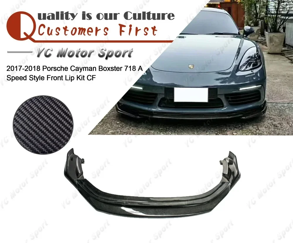 

Car Accessories Carbon Fiber Arma Style Front Lip Kit 3pcs Fit For 2017-2018 Cayman Boxster 718 Front Bumper Lower Splitter Lip