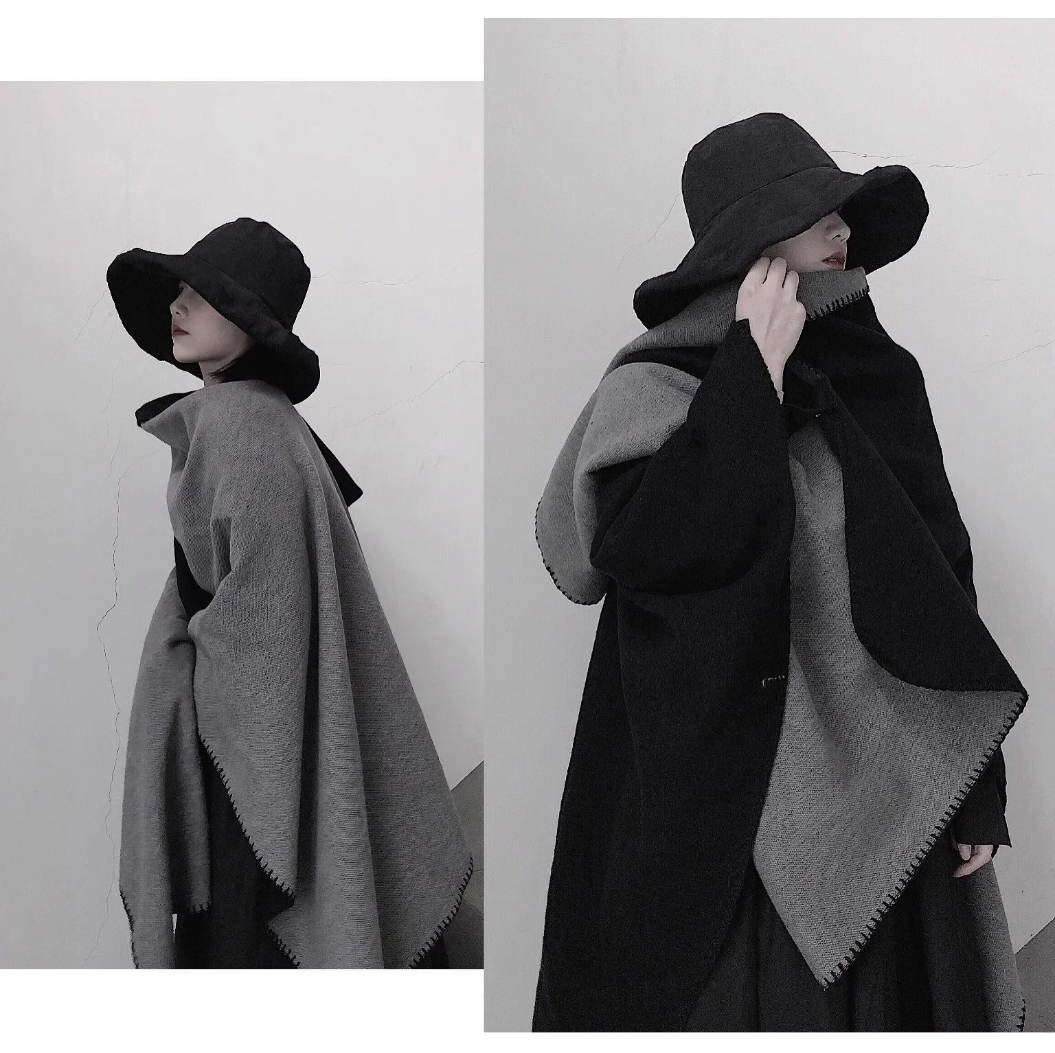 

Women Winter Imitation-Cashmere Shawl Scarf Lady Elegant Open Stitch Capes Tassel Wraps Keep Warm Wraps Cloak Poncho Tops T630