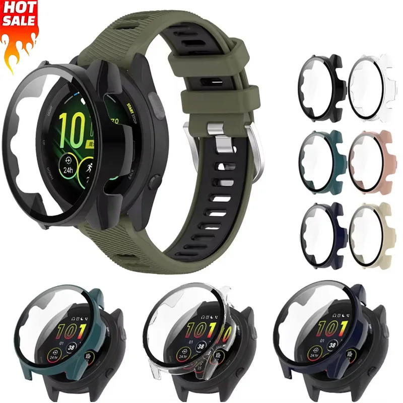 HD Tempered Glass+PC Case For Garmin Forerunner 970 570 165 265 965 Anti-fall Screen Protective Shell Garmin Venu 3/Vivoactive 5