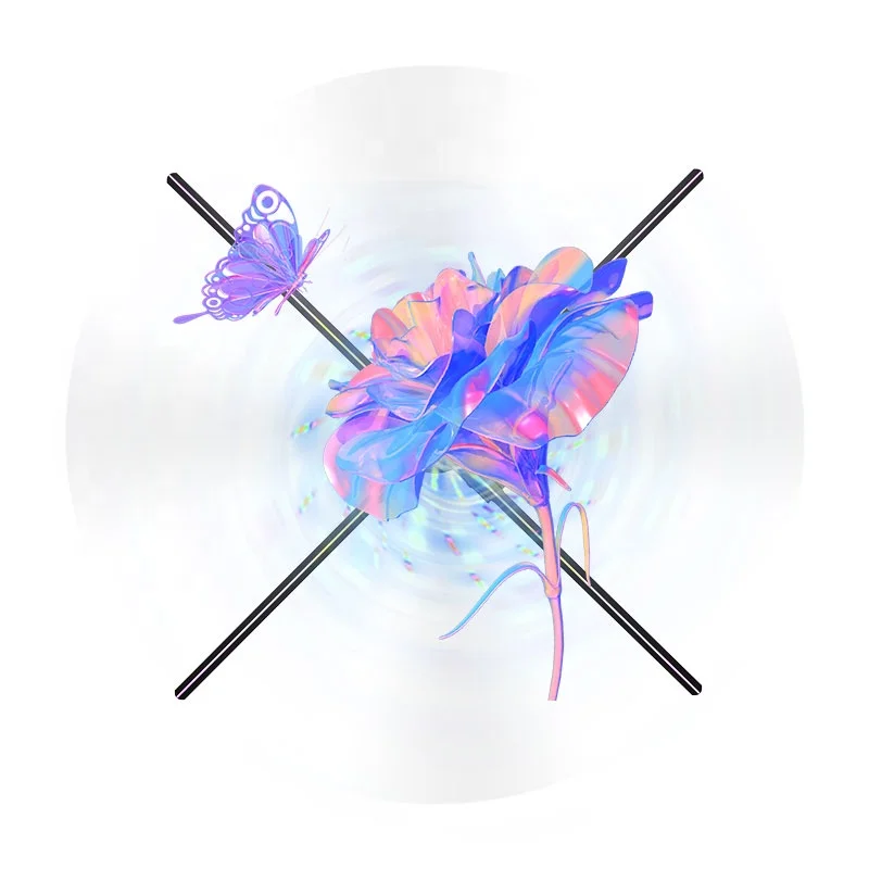 

2025 new Black 1024 Pcs Holograficos 3D Led Fan Hologram Advertising Holographic Display Hologram Holographic Fan 3D