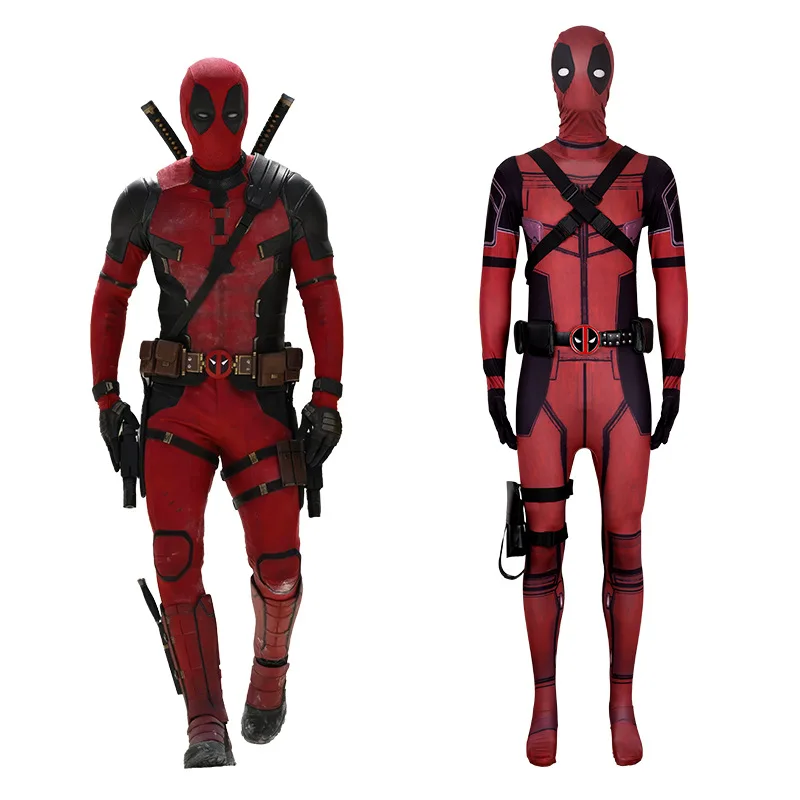 Marvel Deadpool Cosplay Costumes Wade Wilson Jumpsuit Movie Merchandise Creative Trends Cool Halloween Performance Costume