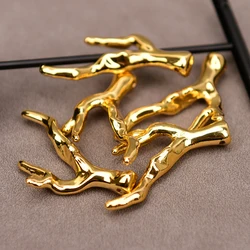 APDGG 5 Pcs Golden Resin Coral Branch Shape Pendant Gold Plated Pendant Charms For Necklace Jewelry Making DIY