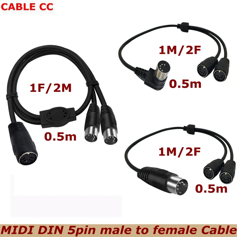 

Large DIN 5Pin Cable With one Split two Y-shaped Audio MIDI 5Pin male to female Cable for Speaker Amplifier