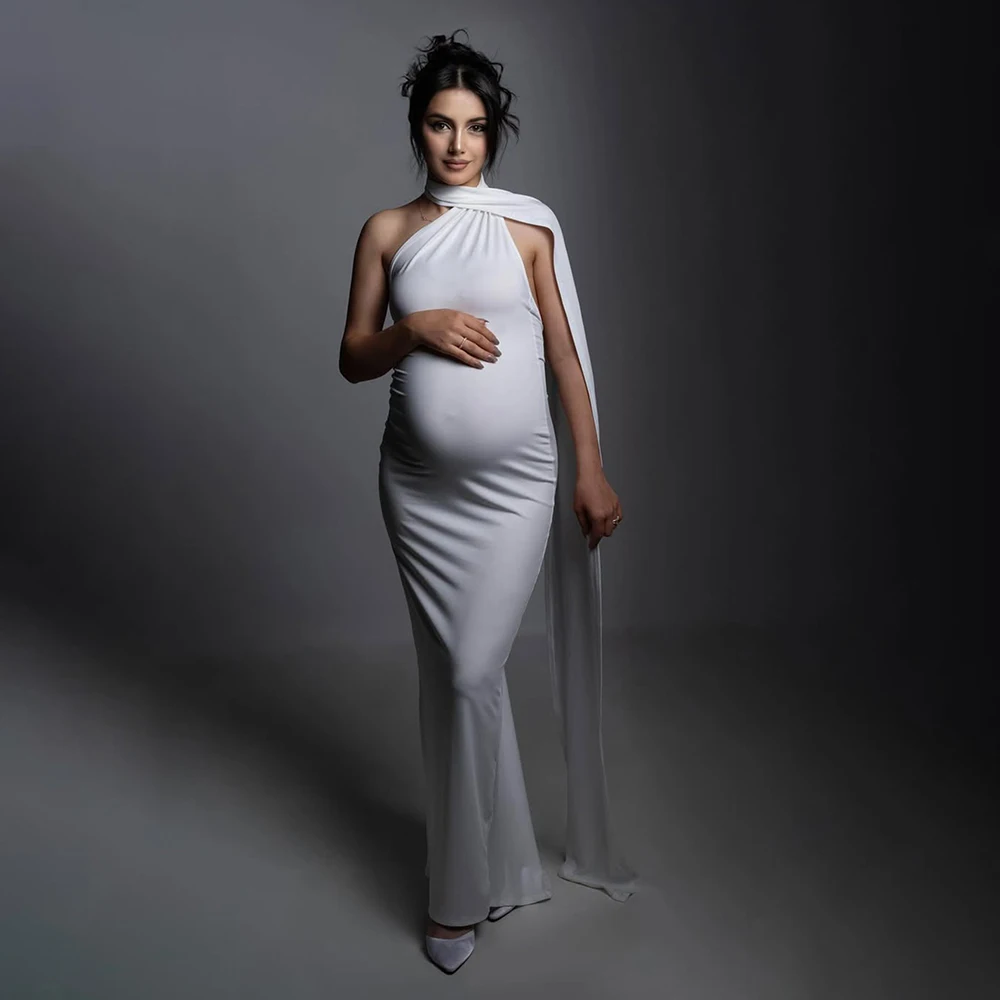 Maternity Backless Sexy Bodycon Sleeveless Long Dress Formal Pregnant Women Gown for Photoshoot Baby Shower