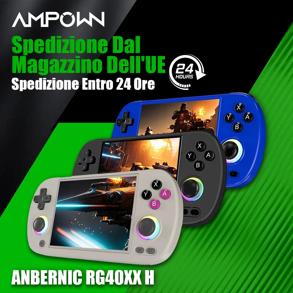 AMPOWN ANBERNIC RG40XX H Console di gioco portatile Console per videogiochi retrò portatili Sistema Linux Effetto joystick Consoladores
