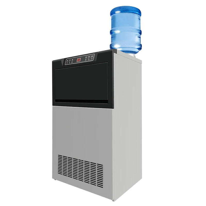 

Коммерческий льдогенератор для кубикового льда 90 кг/24 ч, высокопроизводительный, с насосом и двигателем, 110-240В, для баров и ресторанов, с сертификатом CE