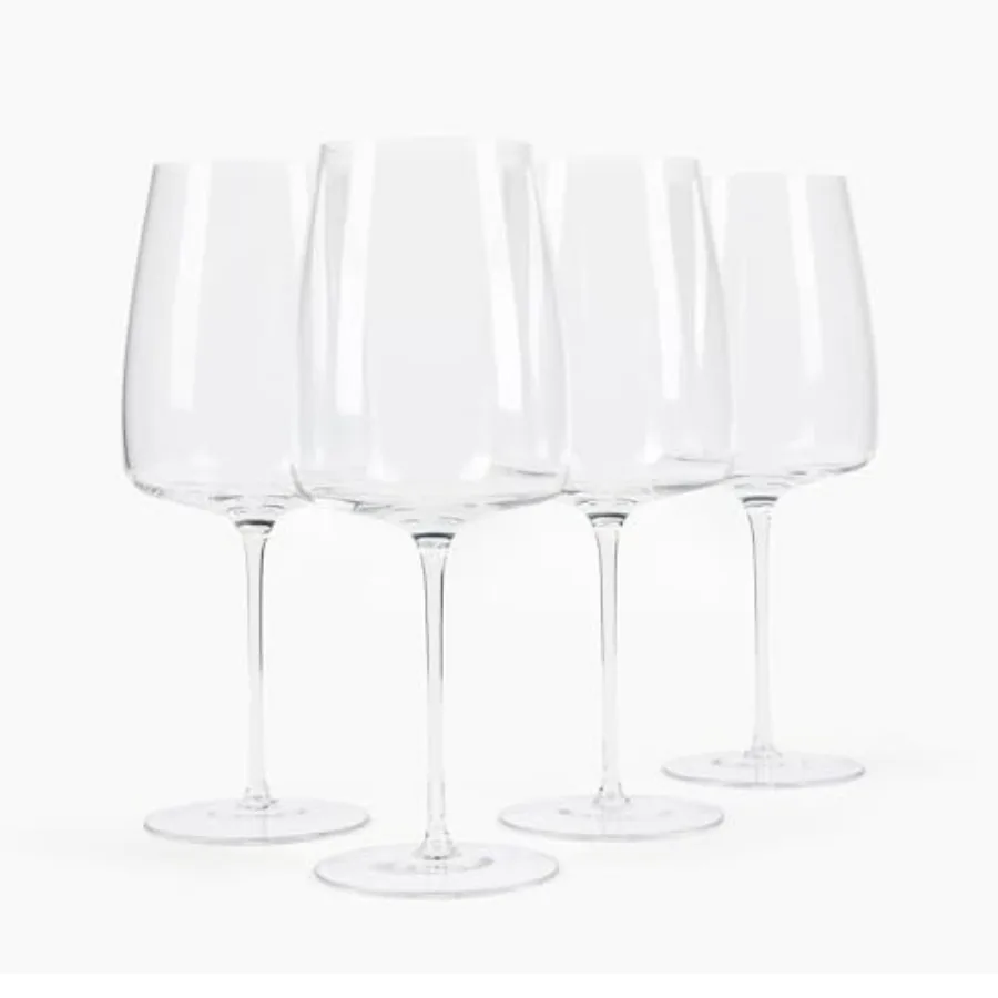 Copas de vino altas de Larder & Vine, juego de 4 copas grandes para vinos rojos y blancos, elegantes y multiusos para Fu
