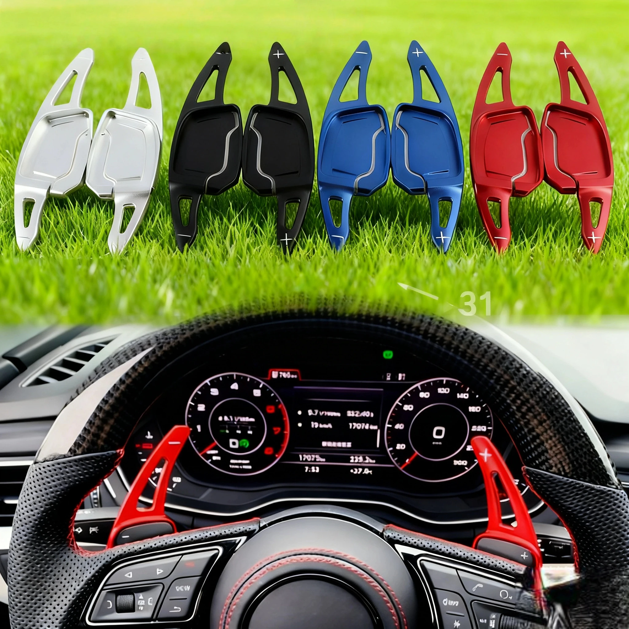 

Aluminum Steering Wheel Paddle Shifter Extension For Audi 2019+ A1 A6(C8) A7 A8 S6 S7,2020+ A4/S4 (B9) S8 S4,2021+A3(Type 8Y)