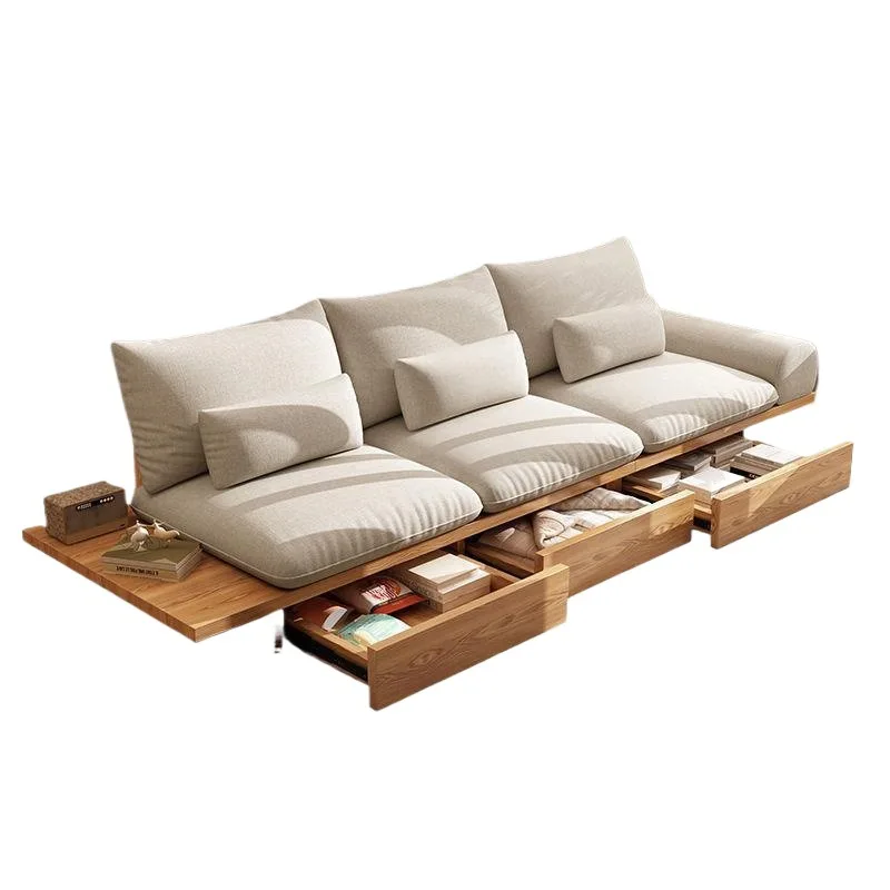 

Japanese style, sofa, solid wood, frame, living room, small apartment, Nordic, simple, storage, log