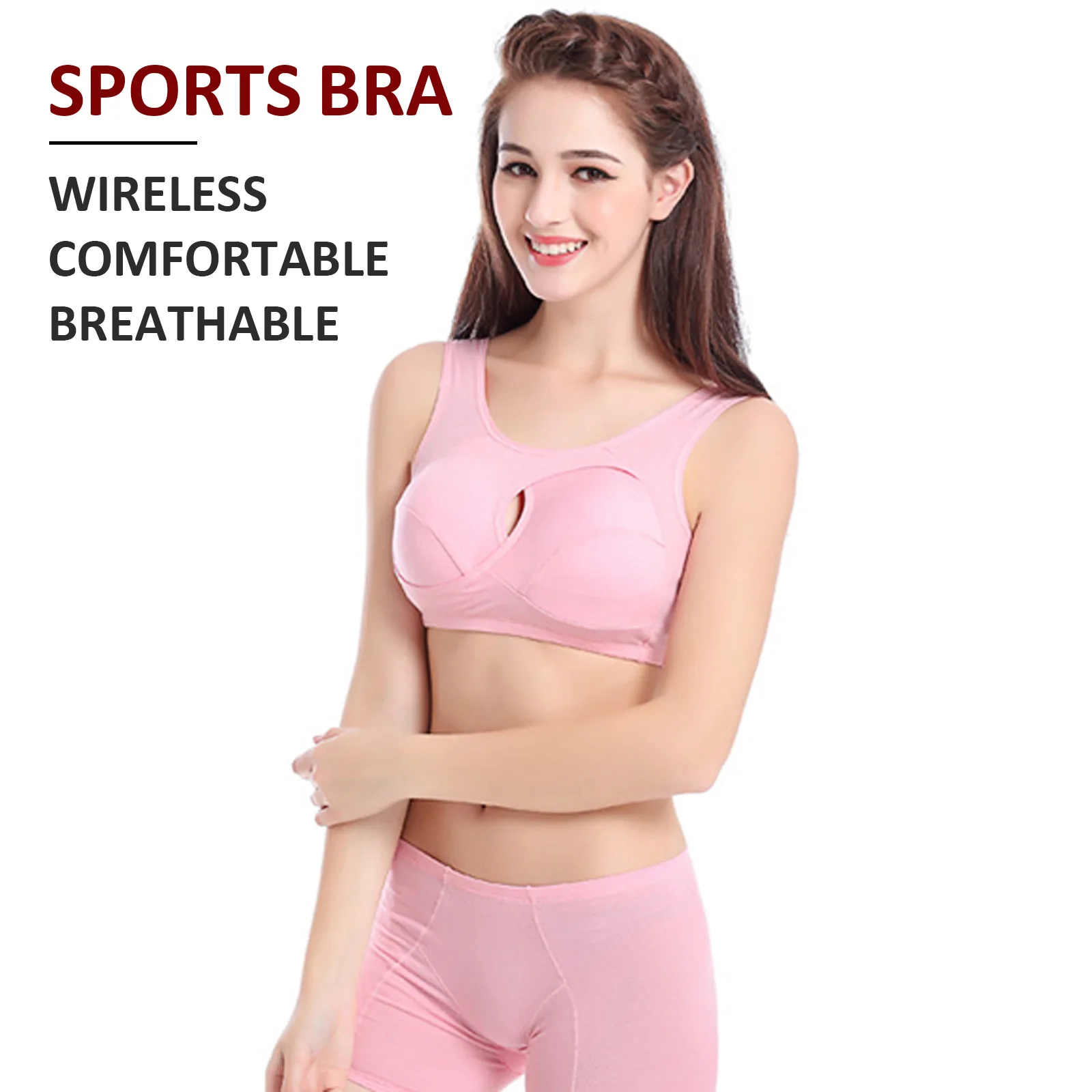 New Sports Bra for Women Girls Large Size Vest Push-Up No Steel Ring Anti-Extension Underwear Full Cup Beautiful Back Shockproof