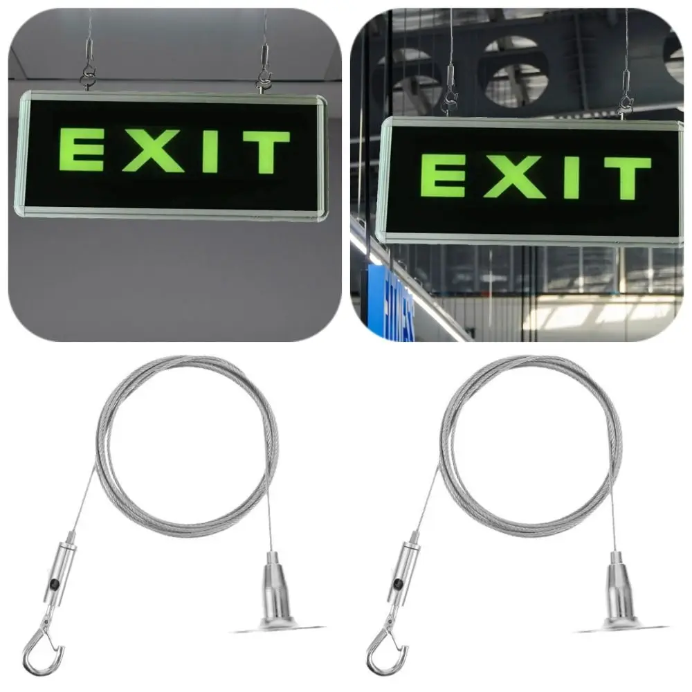 2Pcs Durable Adjustable Picture Hanging Wire 1/2/3m Heavy Duty Suspension Steel Rope 1.5mm Hooks Wall Mount Lanyard Photo Frame