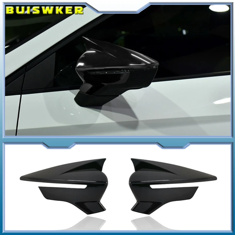 2pcs Car Side Door Rear View Mirror Cover Cap Add on For SEAT Leon MK3 5F ST FR Cupra Ibiza Mk5 Arona KJ7 2017-2020