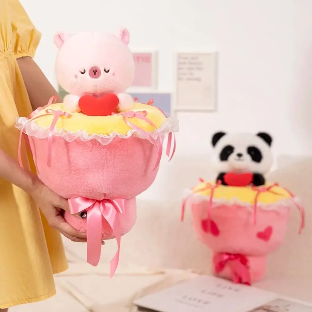 

Cartoon Animal Capybara Plush Bouquet Handmade Soft Panda Bouquet Plush Toys 40cm Cute Animal Bridal Bouquet Party Decor