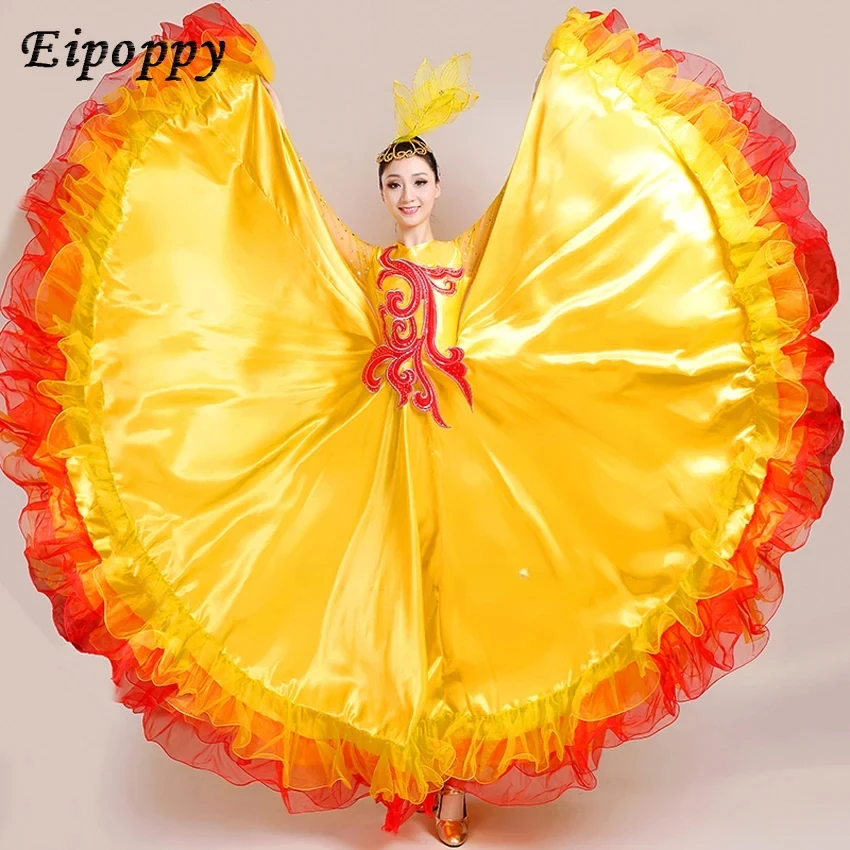 Traje De Performance De Carnaval Para Mulheres, Saia Cigana, Laço, Bigdance, Espanha, Vestido De Coro