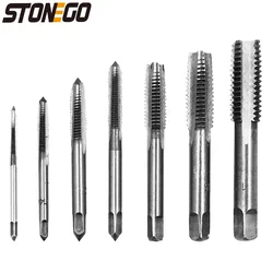 STONEGO Set of 5/7 Bearing Steel Taper, Spiral Point, Straight Fluted Hand Taps M3/M4/M5/M6/M8/M10/M12 Screws