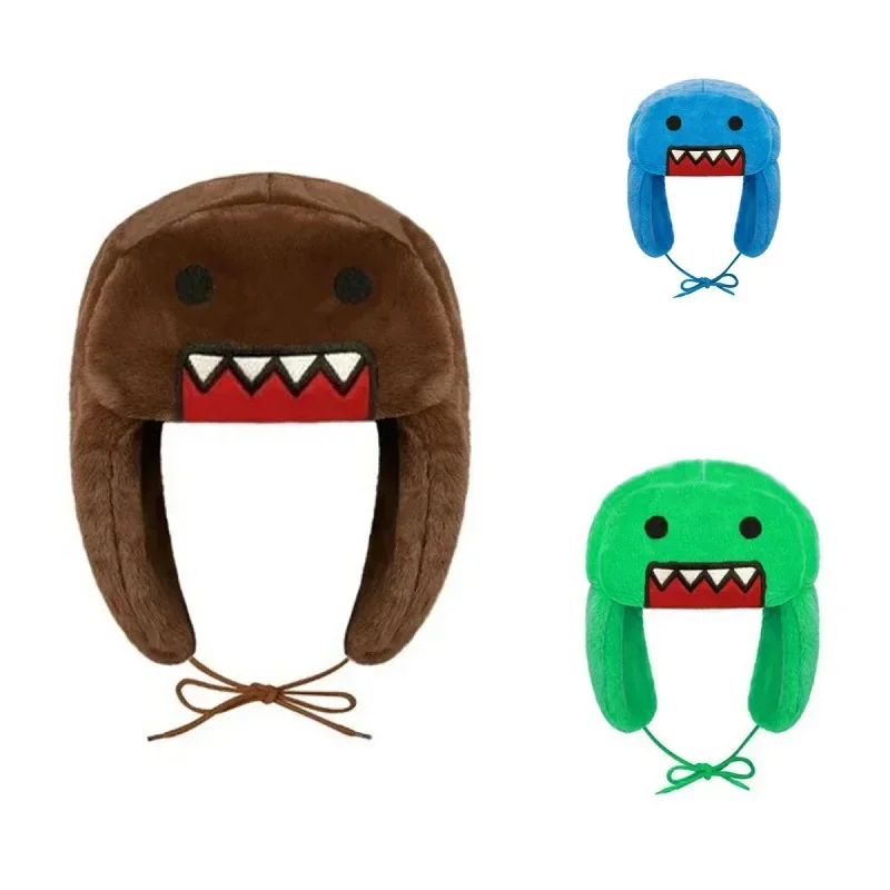 

Domo Kun Plush Hat Ushanka Cute Winter Hat for Men Women Cartoon Anime Warm Cap Gorras