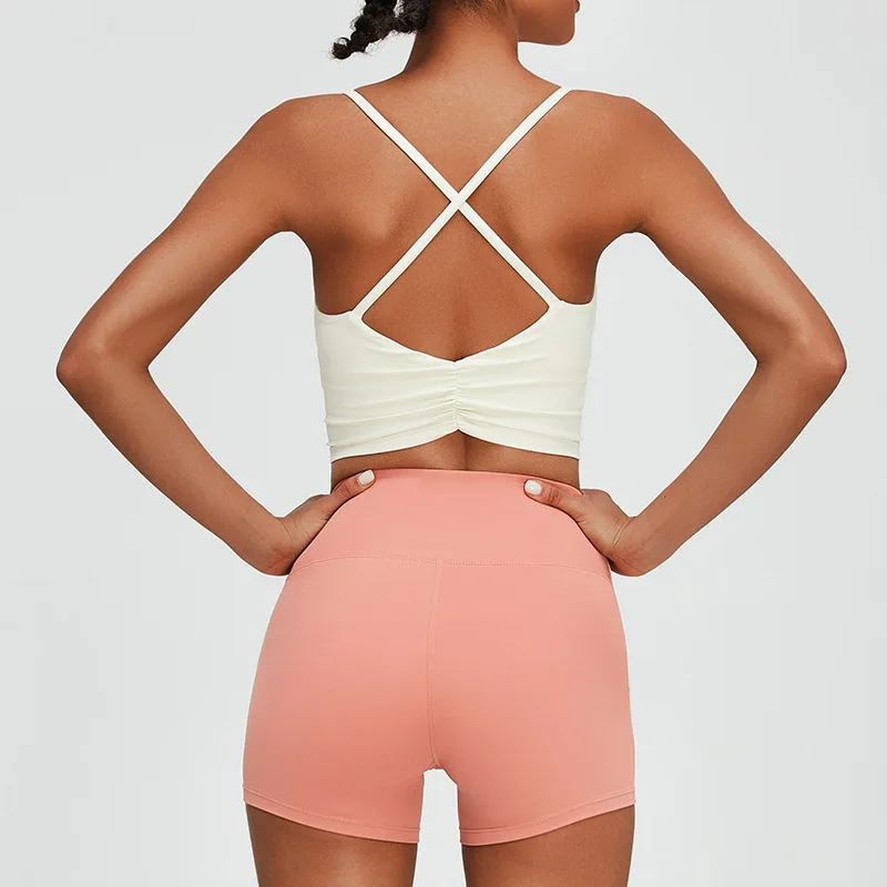 PMW Women's Cross Back Vest Yoga Sports Bra Women's Quick-drying Running Fitness Wear