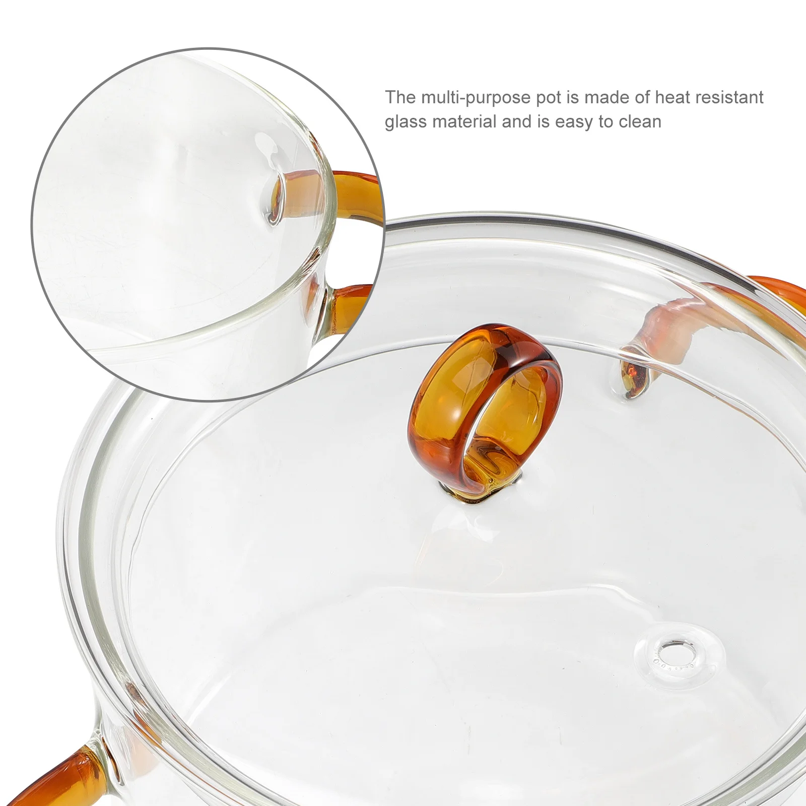 

Safe Heating Glass Stew Pot Kitchen Cookware Clear Cooking Soup Home Soup Pot for Kitchen for Cooking Clear Saucepan