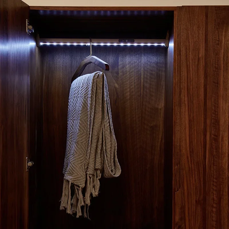 Schwarzer Walnuss-Kleiderschrank aus massivem Holz, Zuhause, Schlafzimmer, zweitüriger Kleiderschrank, nordischer leichter Luxus-Kleiderschrank mit Doppeltür