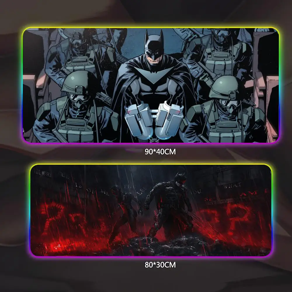 

B-Batman аниме коврик для мыши геймер люминесцентный светодиодный коврик для мыши игровой стол Rgb настольный коврик клавиатура ПК коврик для мыши