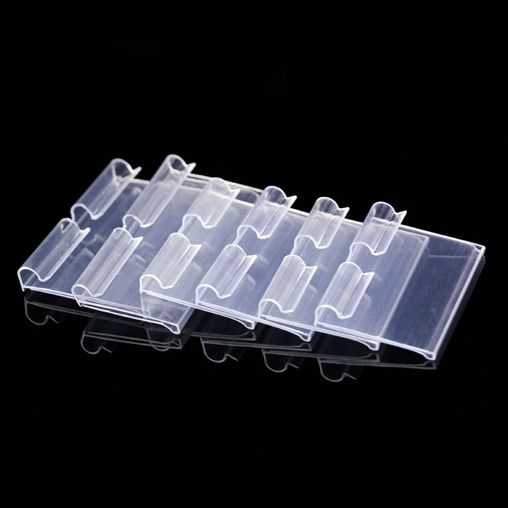 

50 Pcs Pvc Label Plastic Hook Shelf Price Card Set 50pcs (60*42mm) Sign Tag Holder Stands Display Shop Shopping Holders Wire