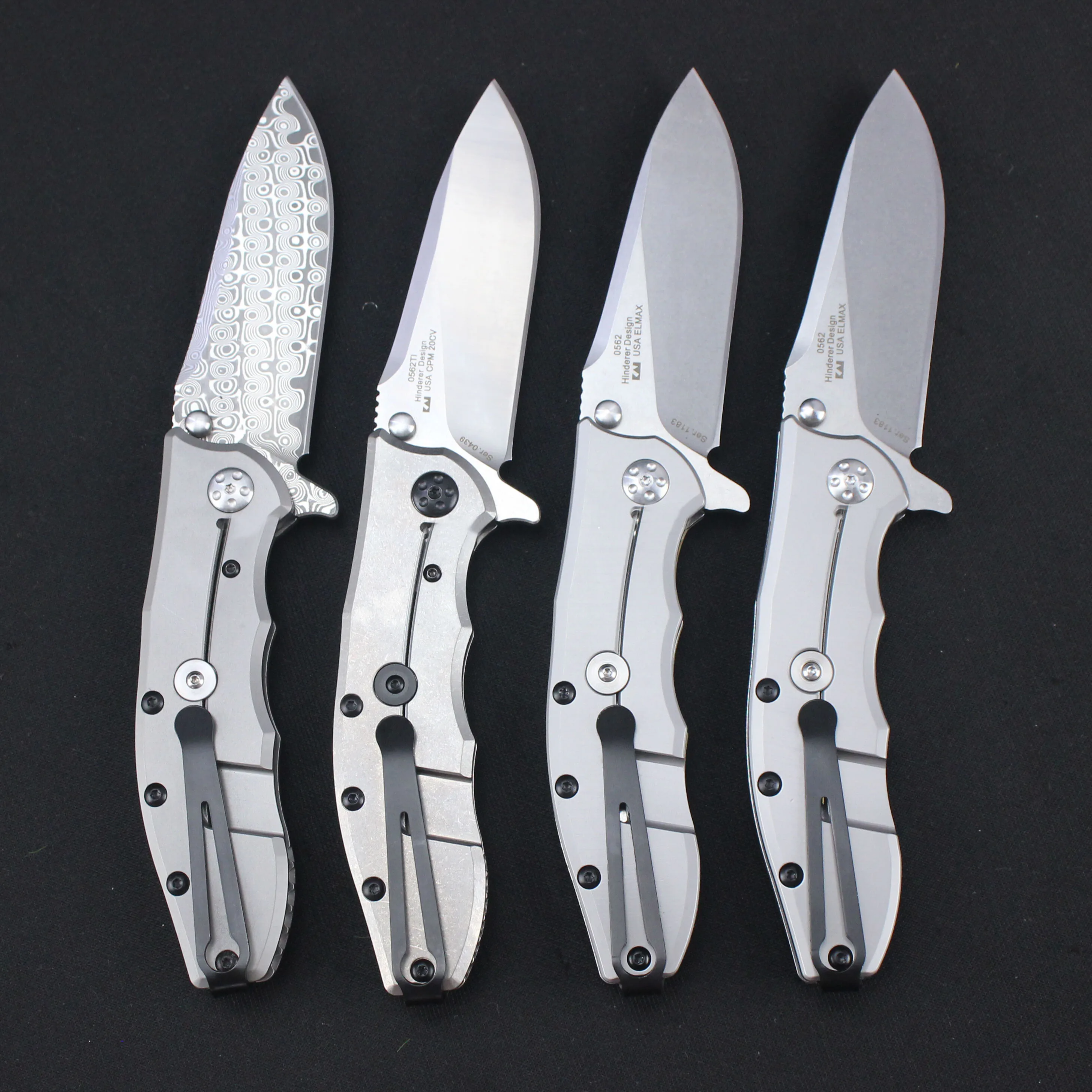 0562 Knife Damascus/CPM20V Blade High hardness Titanium alloy /G10 Handle Bearing Portable Camping Hunting Folding Pocket Knife