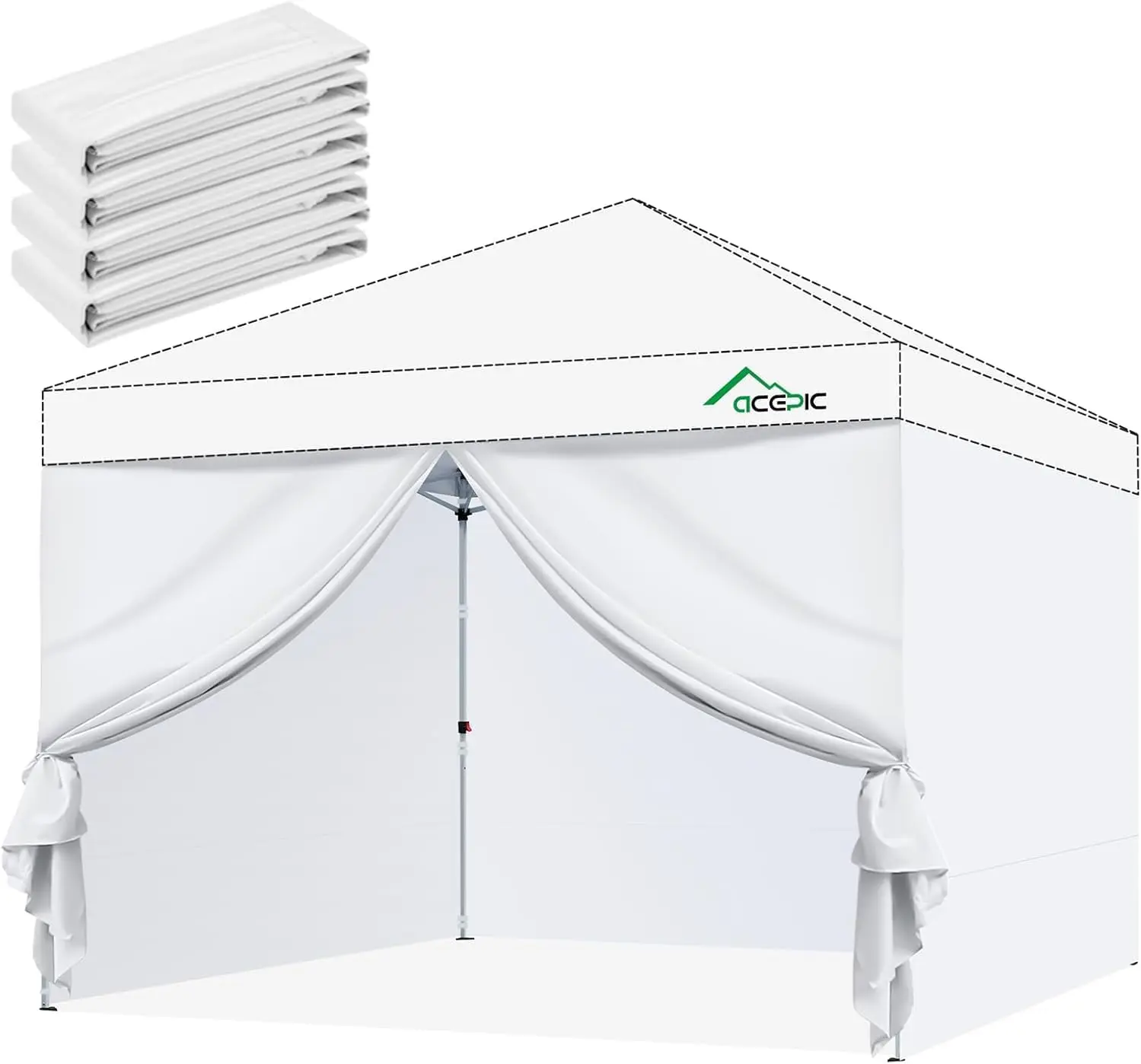 

Instant Canopy Tent Sidewalls for 10x10 Pop Up Canopy 210D Waterproof,4 Piece Sidewalls, with Doors,White(4PCS Sidewalls Only