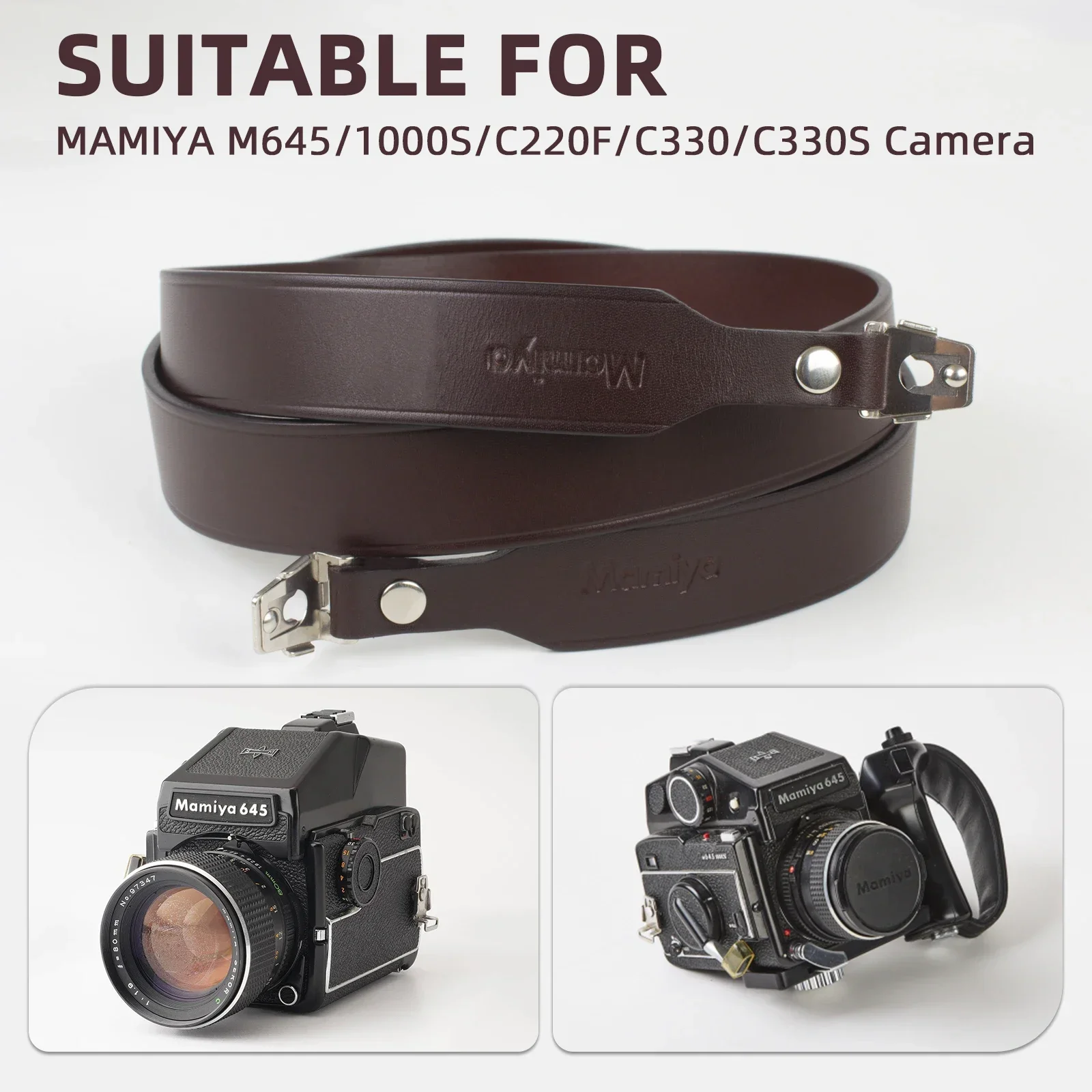 العلامة التجارية الجديدة Mamiya M645 1000S C220F C330 C330S 35 مللي متر واسعة جلد طبيعي حزام الكتف المهن كاميرا التصوير اكسسوارات