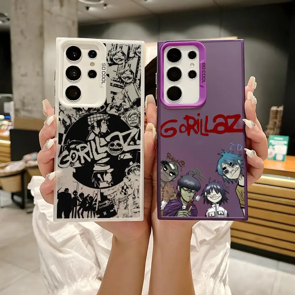 الاتجاه G-GorillazS أنيمي قضية الهاتف لسامسونج غالاكسي S25 حافة S24 S23 S22 S21 S20 الترا فوندا سيليكون غطاء فضي