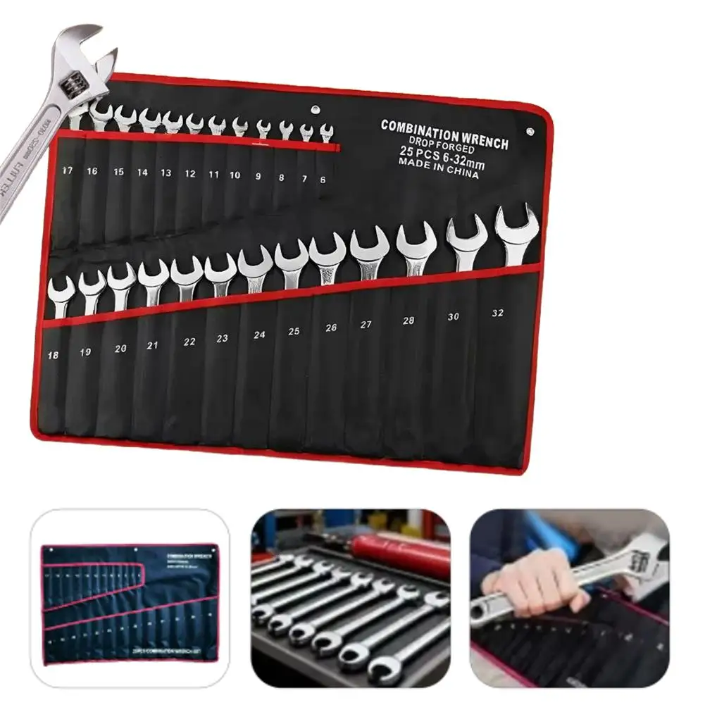 14/25 Fächer Schraubenschlüssel-Aufbewahrungstasche, tragbare, robuste Schraubenschlüssel-Organizer-Tasche, 6-32 mm Kombinationsschlüsselhalter Werkzeugtasche – Detail 7