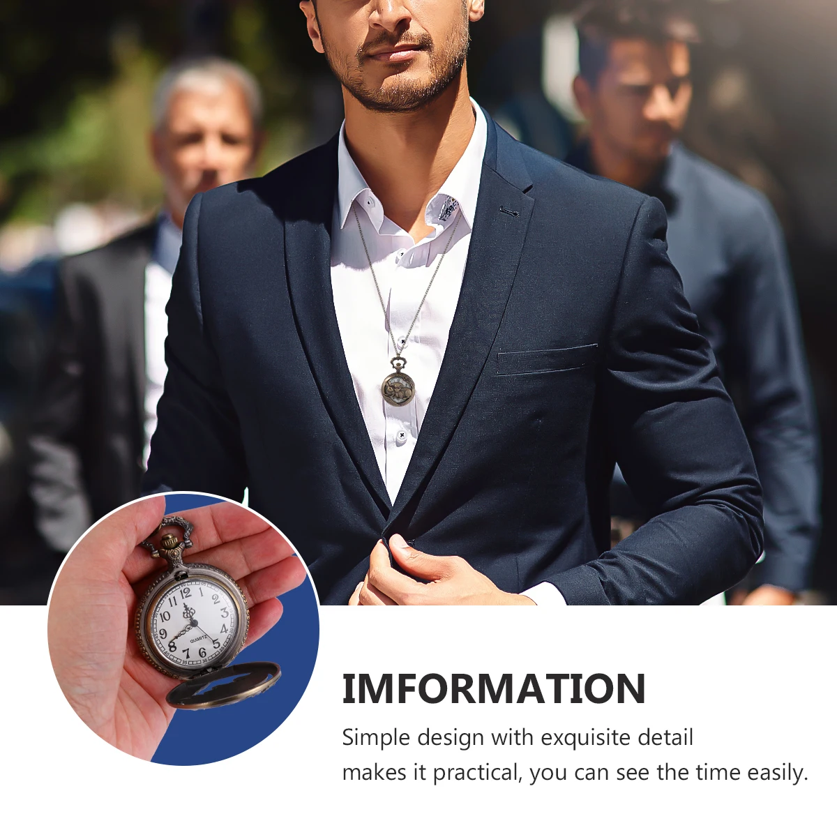 

Pocket Watch Vintage Animal Pattern Decorative Retro Necklace Chain Alloy Creative Gifts Accessories