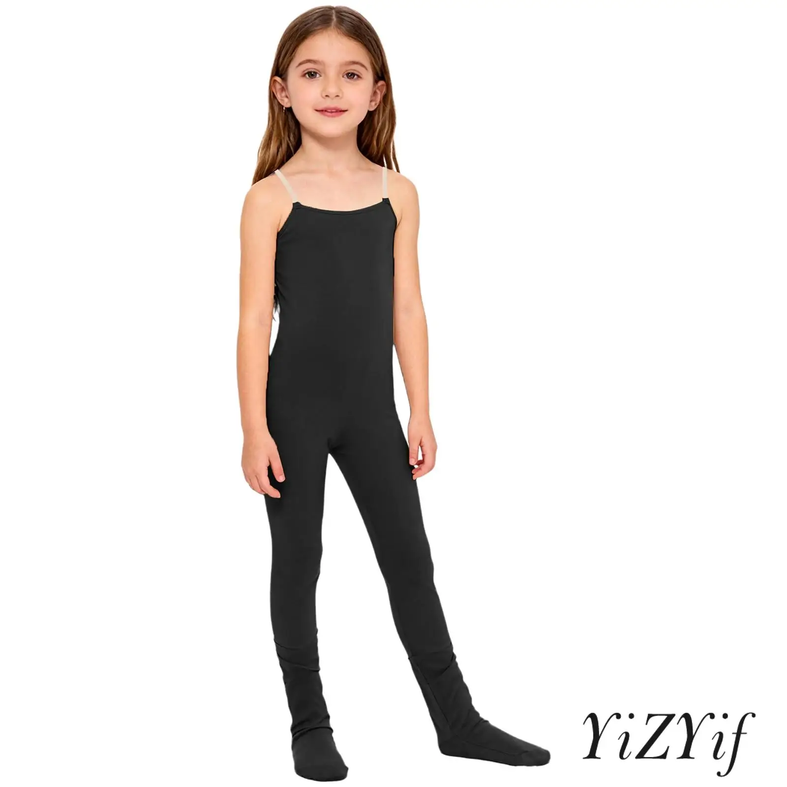 

Kids Girls Gymnastics Jumpsuit Figure Skating Dance Performance Bodysuit Lyrical Yoga Dance Leotard Stocking Rompers Dancewear