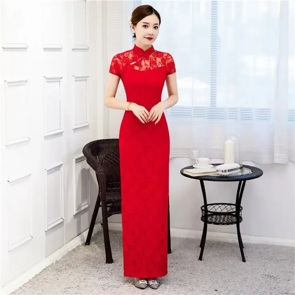 Lace Streetwear Cheongsam Qipao Y2k Dress for Women Summer Women Clothing Vintage Fashion Clothes Casual Elegant Ethnic Style
