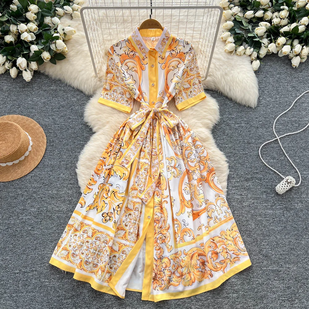 

Dress Women Long Dresses Party Night A Line Vestidos Print Short Sleeve High Waist Elegant Splice Y2k Streetwear Work 2025