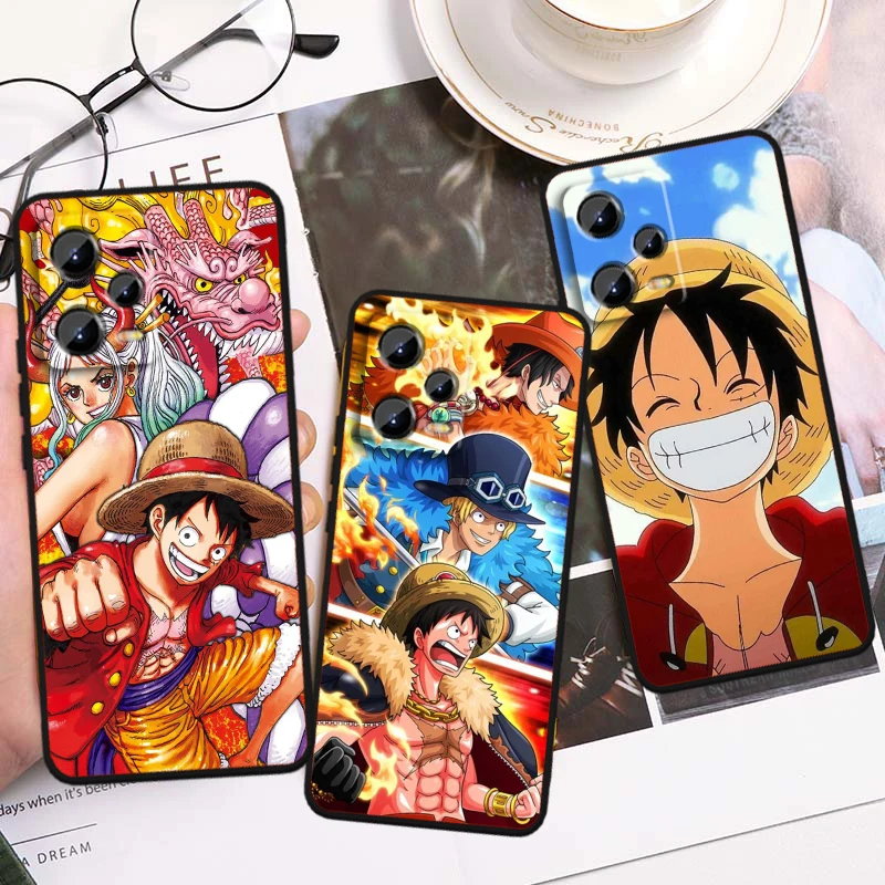 O-Ones P-Pieces Cartoon Cool For Xiaomi Redmi Note 13 12R 12 12S Turbo 11 11T 11S 10 10S Pro Plus 5G Black Cover Phone Case