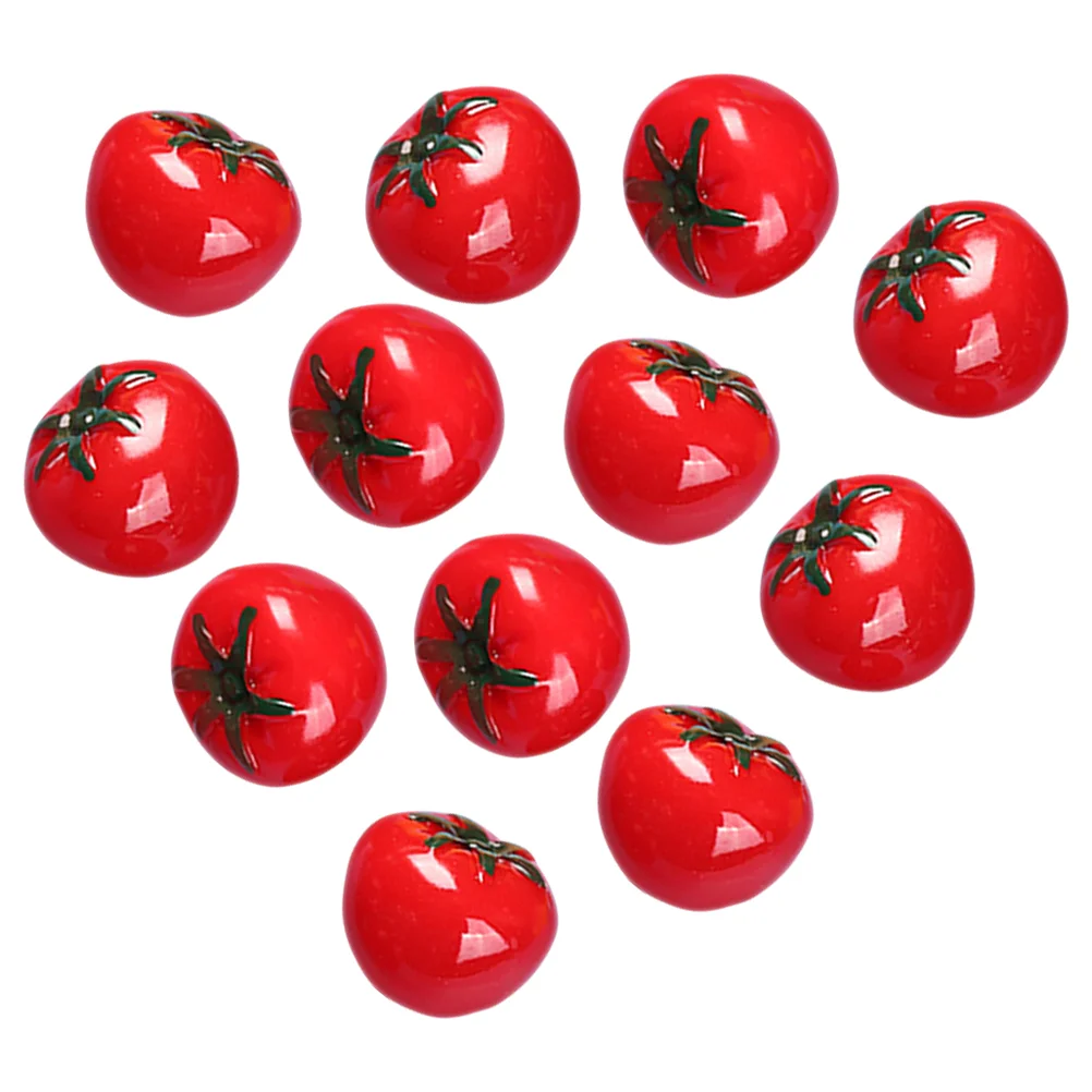 12 Pcs Imitation Tomato Miniature Tomatoes Model Photo Prop Resin Fake Fruits Miniatures