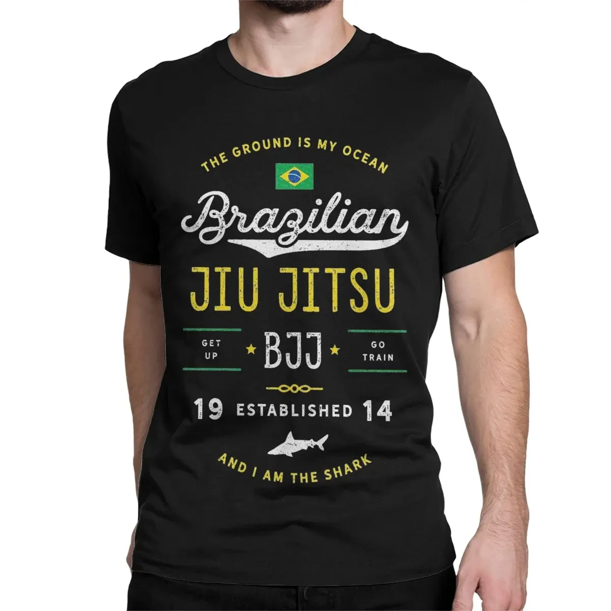 Ocean Brazilian Jiu Jitsu Shirt For BJJ Gift Brazil T-Shirts for Men Women Cotton Tee Shirt Round Collar T Shirts 6XL Clothes