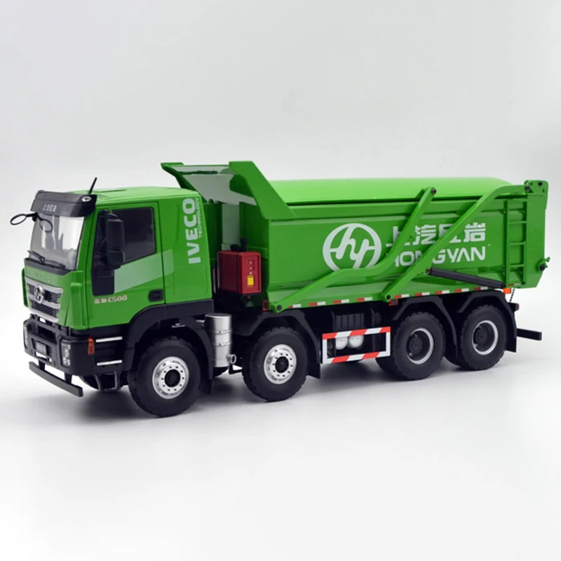 Diecast Alloy 1:24 Scale IVECO Heavy Waste Dump Truck Cars Model Adult Classics Toys Gifts Collection Souvenir Static Display