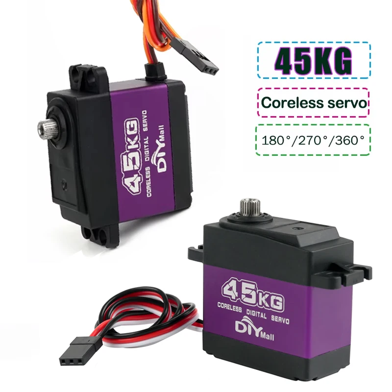 1/2/4PCS 45kg Coreless Digital Servo Motor Metal Gear 180/270/360 Degrees High Torque Servos DIY Toys Parts For RC Cars Crawler