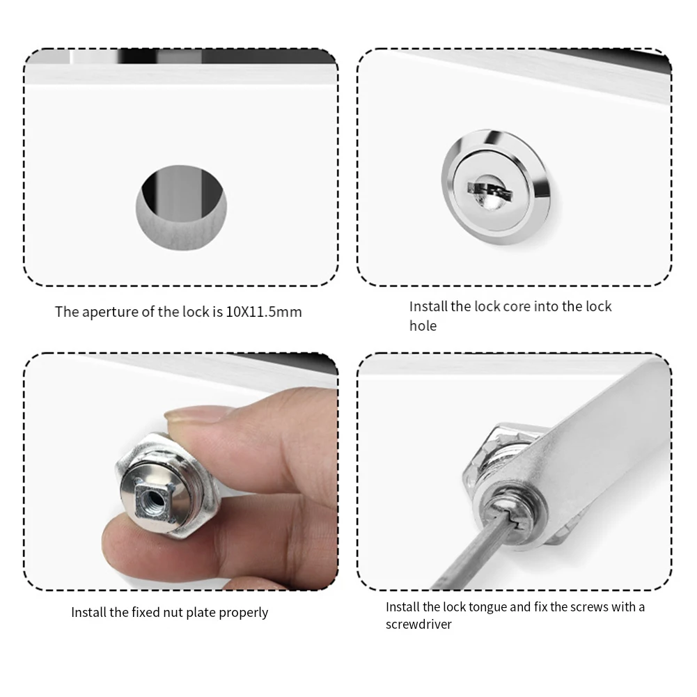 قفل كامة لصندوق البريد، قفل خزانة الملفات، قفل الخزانة، آلية أمنية محسنة، مفتاحان احتياطية، تركيب سهل الاستخدام