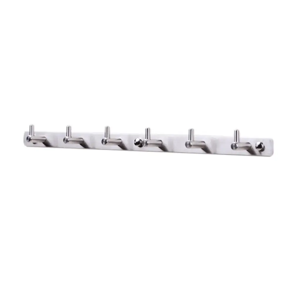 

6 Hooks Hook Coat Rack With Hook Holder For Hooks Rail Rack Easy Clean Wall Mount Bathroom Bedroom Storage