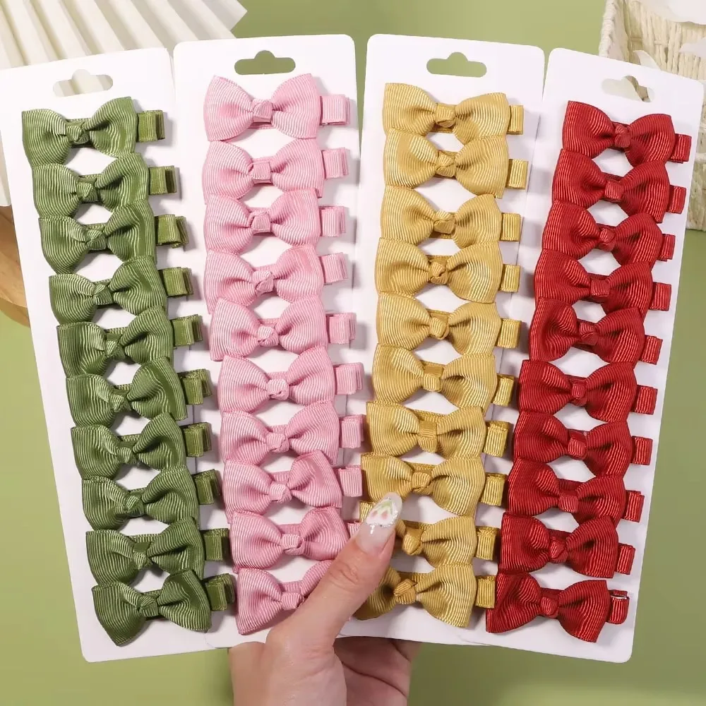 BABY BOWS 20/40Pcs 2\'\' Solid Ribbon Bowknot Hair Clips for Kids Girls Handmade Candy Hairpin Barrette Headwear Hair Accessories