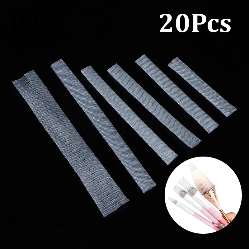 20 Pcs Mesh Flexible Net Protectors Cover Sheath Beauty White Cosmetic Make Up Brushes Guards Convenient Brochas Maquillaje Tool