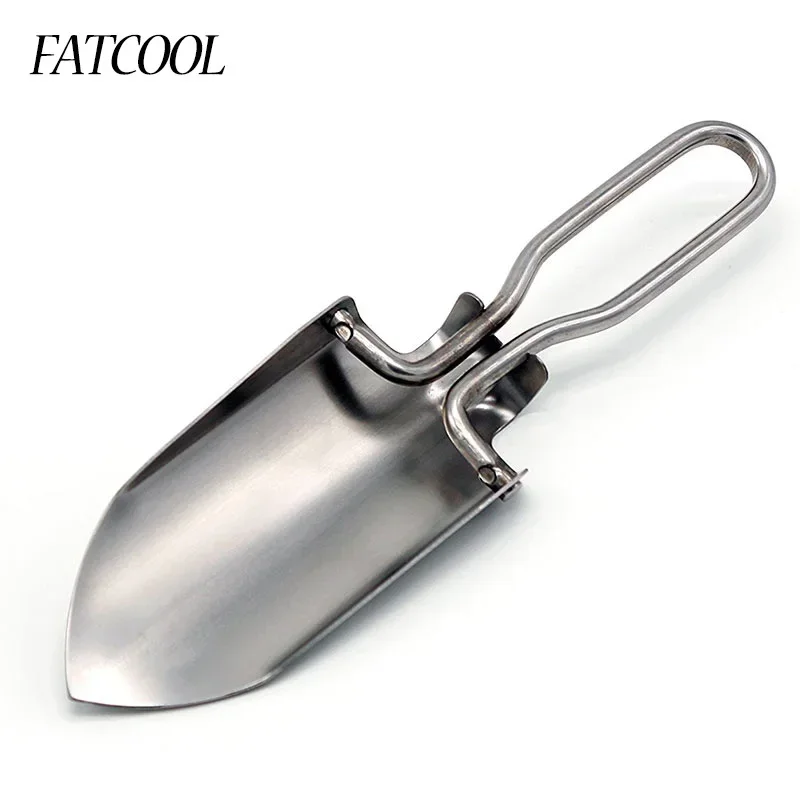 

FATCOOL 1 шт., складная садовая лопата из нержавеющей стали, лопата, многофункциональный портативный инструмент для пересадки посадки сада