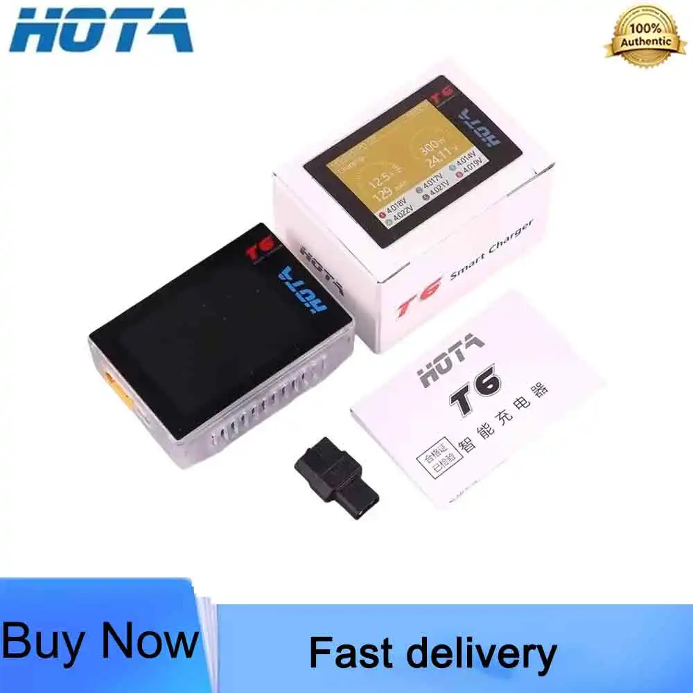 HOTA T6 300W 15A Smart Charger Discharger with 90W PD USB-C Port for 1-6S LiPo LiHV Li-ion NiMH Battery FPV Drone RC