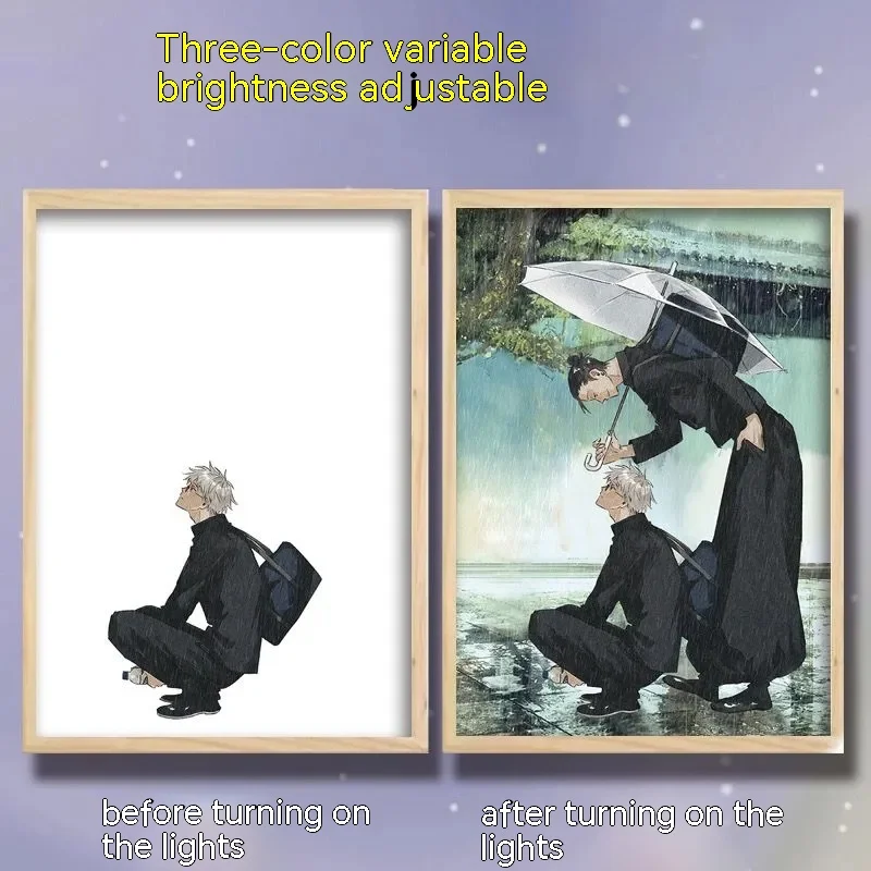 Jujutsu Kaisen Anime figura Led Gojo luz nocturna pintura foto Satoru Gojo Decoración habitación Niño cumpleaños navidad regalo