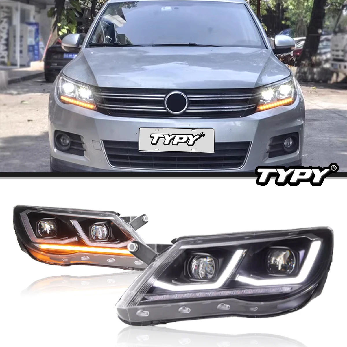 

TYPY Car Headlights For Volkswagen Tiguan 2007-2012 LED Car Lamps Daytime Running Lights Dynamic Turn Signals Car Accessories